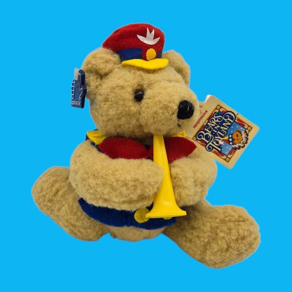 Bears in Toyland Vintage 10" Applause Jointed Posable Plush Toy Bear with Horn - Picture 1 of 15